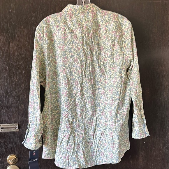 Chaps Icon Yellow floral no iron button up shirt. NWT - Picture 2 of 5